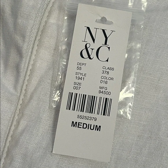 NWT New York & Company pleated front white linen blend pants size medium - Picture 4 of 5